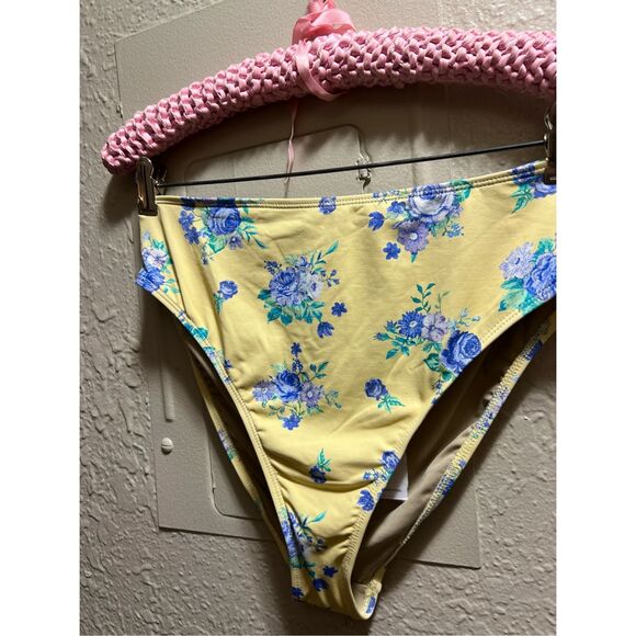WeWoreWhat Golden Hour Floral High Rise Bikini Bottom Woman’s Size Medium NEW Ye - Picture 2 of 10